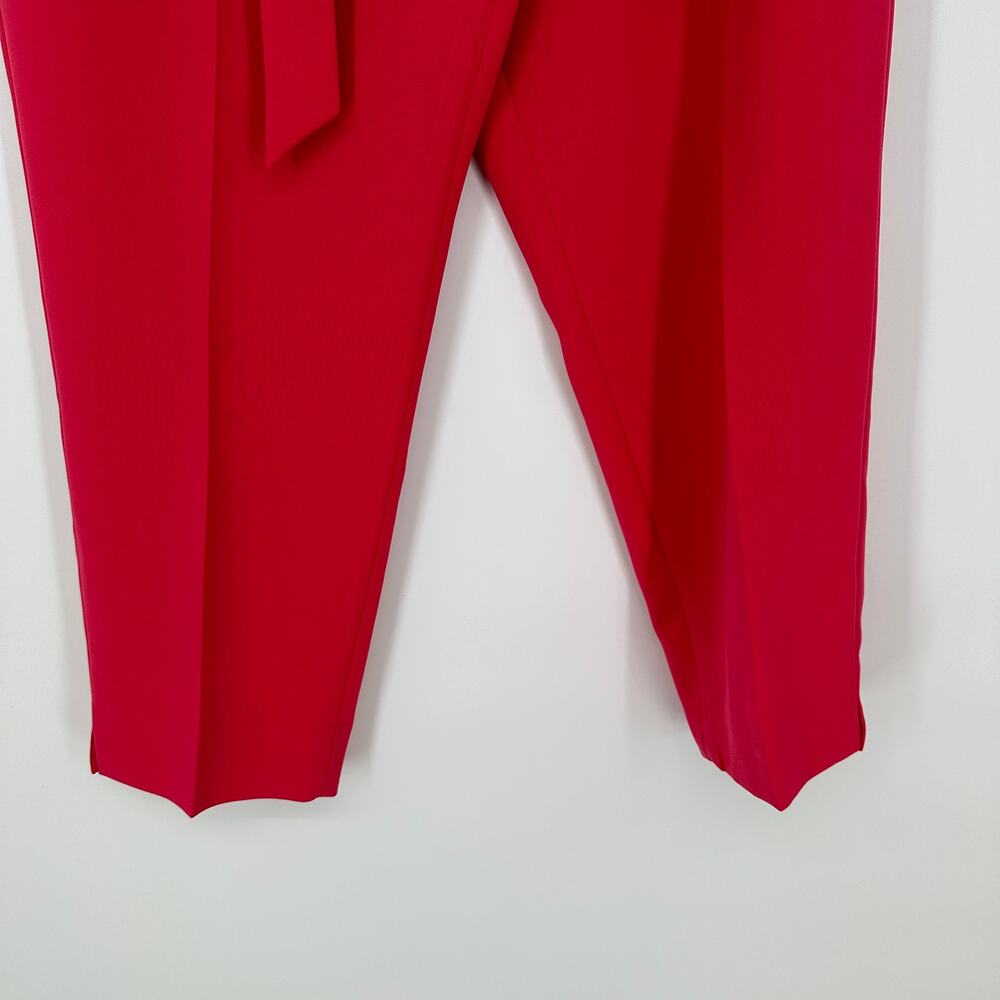 Talbots Cropped Pink Tie Belt Pockets Career Slacks Pants Womens 10 Petite - Picture 4 of 9